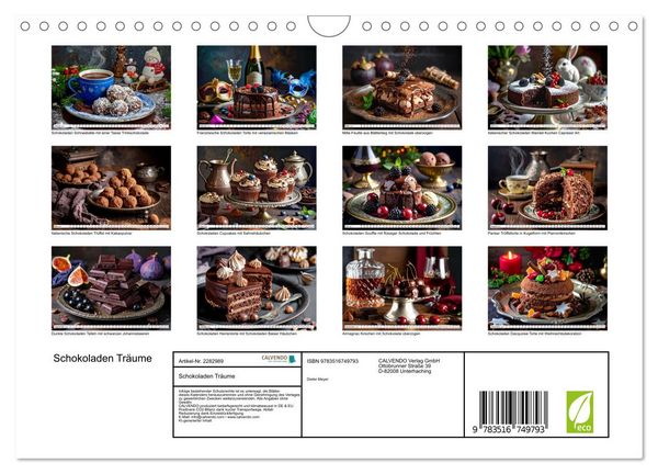 Produktbild: Schokoladen Tr&auml;ume (Wandkalender 2027 DIN A4 quer), CALVENDO Monatskalender