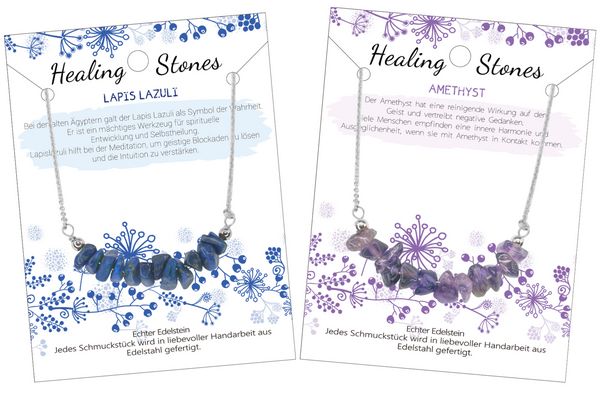 Produktbild: Sortiment Healing Stone Edelstahlketten 36 St&uuml;ck sortiert