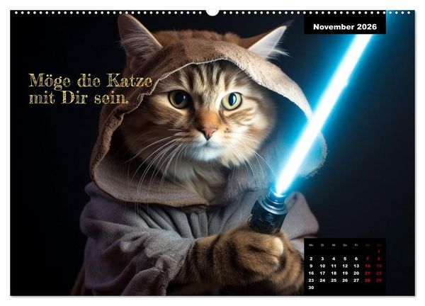 Produktbild: Katzen k&ouml;nnen alles, au&szlig;er traurig. (hochwertiger Premium Wandkalender 2026 DIN A2 quer), Kunstdruck in Hochglanz