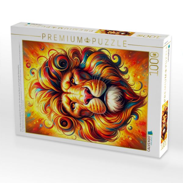 Produktbild: CALVENDO Puzzle L&ouml;we - Ein Motiv aus dem Kalender Sternzeichen - Ein Jahr unter den Sternen mit von KI gemalten Tierkreiszeichen | 1000 Teile Lege-Gr&ouml;