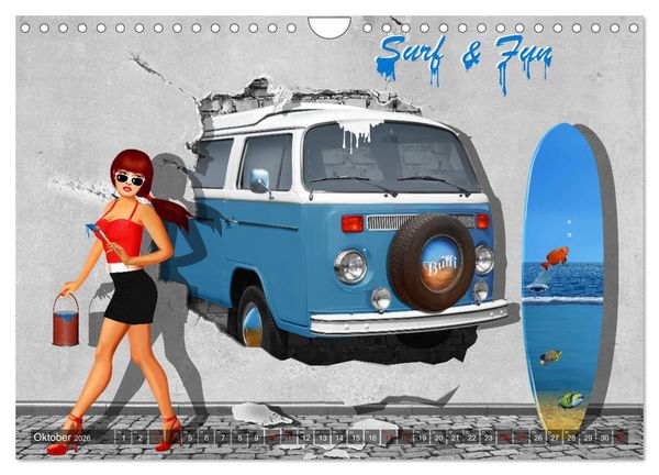 Produktbild: Street-Art in Digital-Art by Mausopardia (Wandkalender 2026 DIN A4 quer), CALVENDO Monatskalender