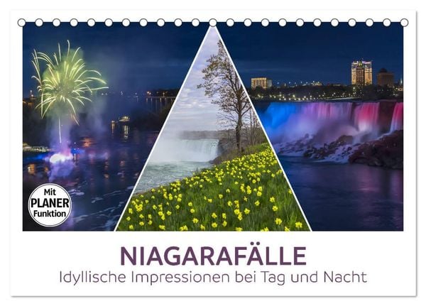 Produktbild: NIAGARAF&Auml;LLE Idyllische Impressionen bei Tag und Nacht (Tischkalender 2026 DIN A5 quer), CALVENDO Monatskalender