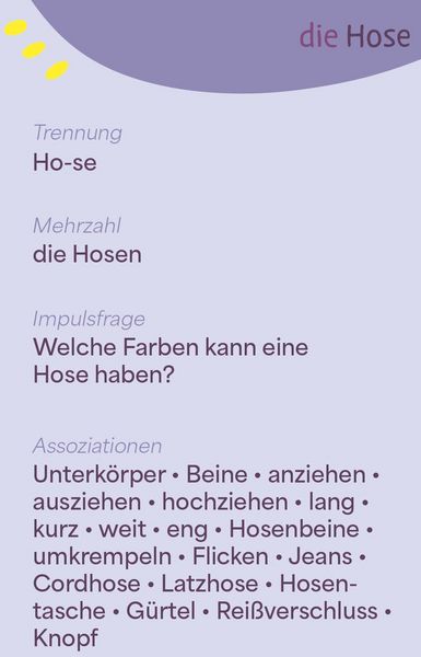 Produktbild: Wortschatzk&auml;rtchen: Kleidung