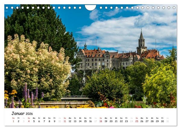 Produktbild: Schl&ouml;sser und G&auml;rten S&uuml;ddeutschland (Wandkalender 2026 DIN A4 quer), CALVENDO Monatskalender