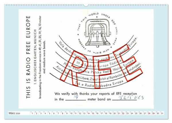 Produktbild: Rundfunk in Deutschland - Historische QSL-Karten (hochwertiger Premium Wandkalender 2026 DIN A2 quer), Kunstdruck in Hochglanz