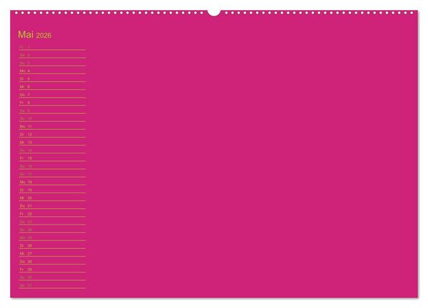 Produktbild: Bastel-Geburtstagskalender pink / Geburtstagskalender (Wandkalender 2026 DIN A2 quer), CALVENDO Monatskalender