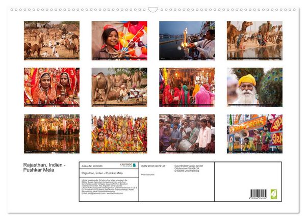 Produktbild: Rajasthan, Indien - Pushkar Mela (Wandkalender 2026 DIN A2 quer), CALVENDO Monatskalender