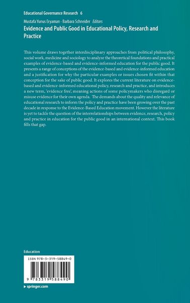 Produktbild: Evidence and Public Good in Educational Policy, Research and Practice