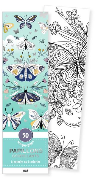 Produktbild: Papillons scintillants : 50 marque-pages &agrave; peindre ou &agrave; colorier