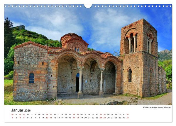 Produktbild: Von Olympia &uuml;ber Messene nach Mystras (Wandkalender 2026 DIN A3 quer), CALVENDO Monatskalender