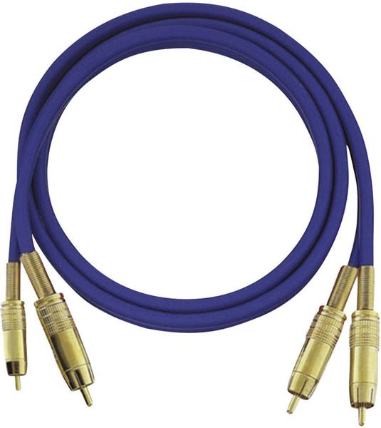 Cinch Audio Anschlusskabel [2x Cinch-Stecker - 2x Cinch-Stecker] 0.50 m Blau vergoldete Steckkontakte Oehlbach NF 1 Mast