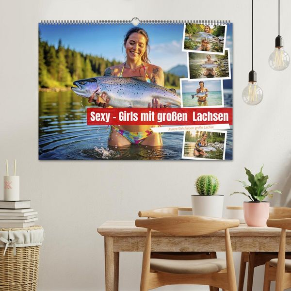 Produktbild: Sexy - Girls mit gro&szlig;en Lachsen (Wandkalender 2027 DIN A2 quer), CALVENDO Monatskalender