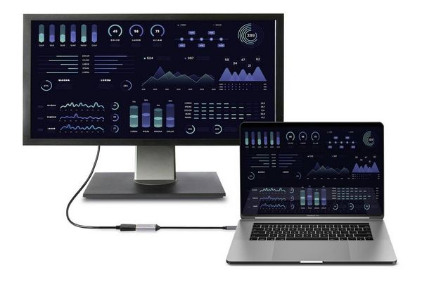 Produktbild: Renkforce USB-C&reg; / DisplayPort Adapterkabel USB-C&reg; Stecker, DisplayPort Buchse 0.15 m Schwarz RF-5397866 doppelt geschirmt USB-C&reg;-Displaykabel