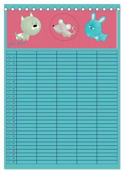 Produktbild: Unser buntes Familienleben (Tischkalender 2026 DIN A5 hoch), CALVENDO Monatskalender