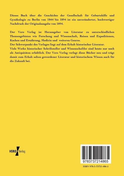 Produktbild: Geschichte der Gesellschaft f&uuml;r Geburtshilfe und Gyn&auml;kologie zu Berlin