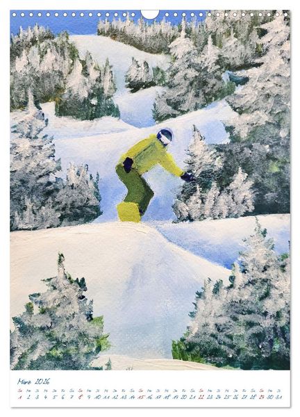 Produktbild: Powder Passion - Snowboardkunst im H&ouml;henrausch (Wandkalender 2026 DIN A3 hoch), CALVENDO Monatskalender