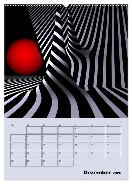 Produktbild: OpArt und mehr (Wandkalender 2026 DIN A2 hoch), CALVENDO Monatskalender