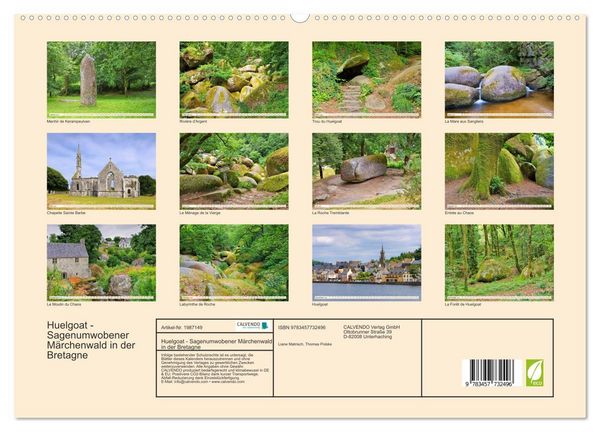 Produktbild: Huelgoat - Sagenumwobener M&auml;rchenwald in der Bretagne (hochwertiger Premium Wandkalender 2026 DIN A2 quer), Kunstdruck in Hochglanz