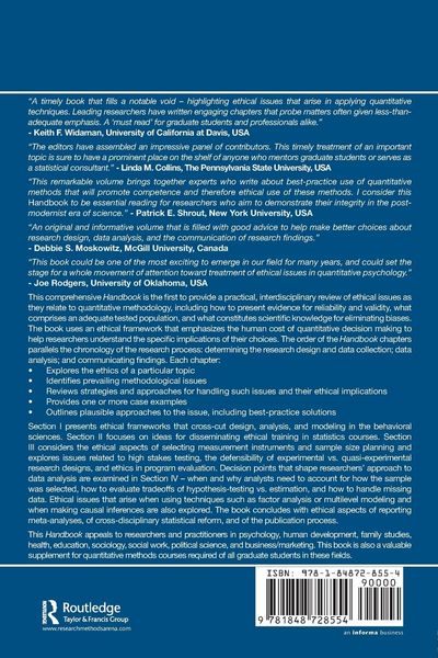 Produktbild: Handbook of Ethics in Quantitative Methodology