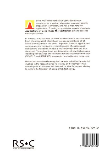 Produktbild: Applications of Solid Phase Microextraction