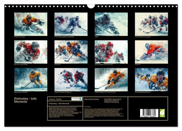 Produktbild: Eishockey - tolle Momente (Wandkalender 2026 DIN A3 quer), CALVENDO Monatskalender