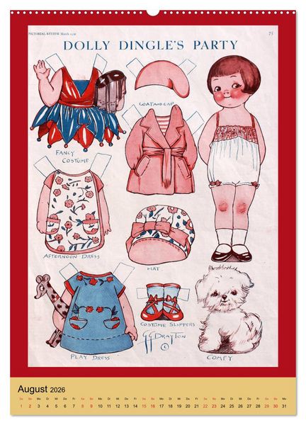 Produktbild: Dolly Dingle Kalender - Anziehpuppen von Grace G. Drayton (hochwertiger Premium Wandkalender 2026 DIN A2 hoch), Kunstdruck in Hochglanz