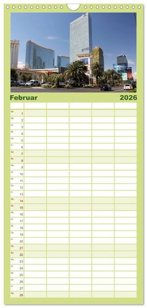 Produktbild: Familienplaner 2026 - Las Vegas - Nevada mit 5 Spalten (Wandkalender, 21 x 45 cm) CALVENDO
