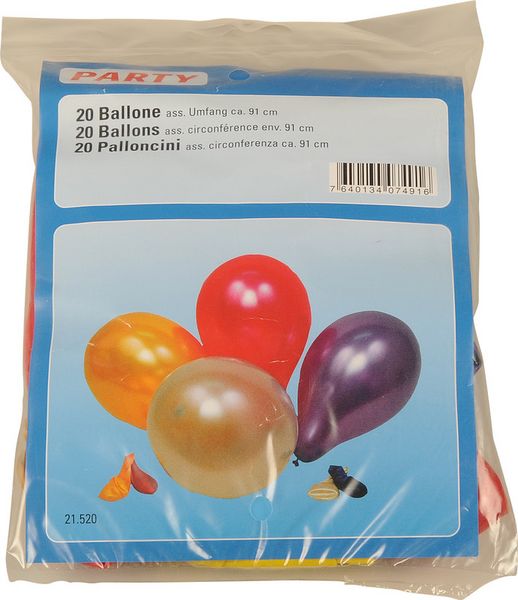 Produktbild: PARTY Ballone, Umfang 91 cm metallic sortiert 20 St&uuml;ck