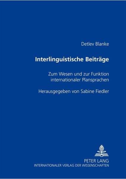 Produktbild: Interlinguistische Beitr&auml;ge