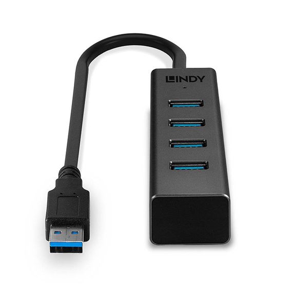 Produktbild: LINDY 43325 USB-Hub 4 Port USB-A USB 3.2 Gen1 5 GBit/s mit USB-C&reg; Stecker Grau 43325