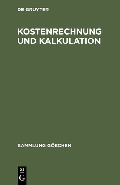 Kostenrechnung und Kalkulation