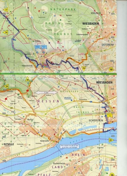 Produktbild: Wanderkarte Rheinsteig 02. Lahnstein - Wiesbaden 1 : 25 000