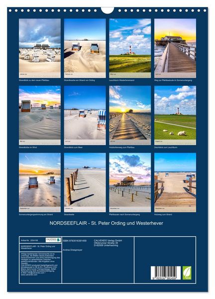 Produktbild: NORDSEEFLAIR - St. Peter Ording und Westerhever (Wandkalender 2026 DIN A3 hoch), CALVENDO Monatskalender