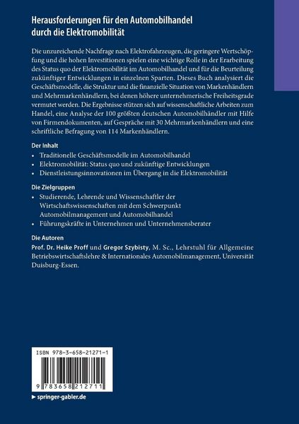 Produktbild: Herausforderungen f&uuml;r den Automobilhandel durch die Elektromobilit&auml;t