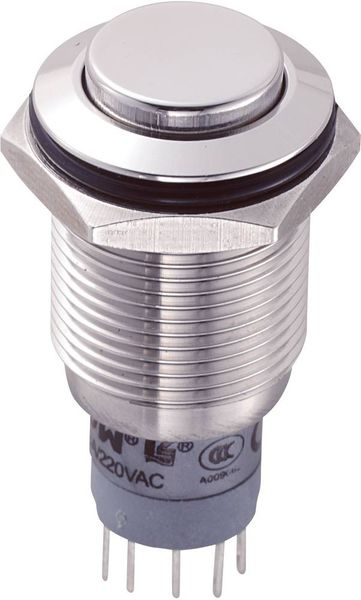 Produktbild: TRU COMPONENTS 701780 LAS2GQH-11/S/P Vandalismusgesch&uuml;tzter Drucktaster 250 V/AC 3 A 1 x Ein/(Ein) tastend 1 St.