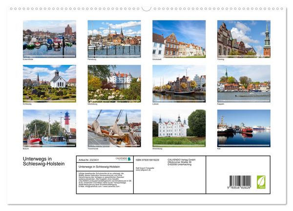 Produktbild: Unterwegs in Schleswig-Holstein (hochwertiger Premium Wandkalender 2027 DIN A2 quer), Kunstdruck in Hochglanz