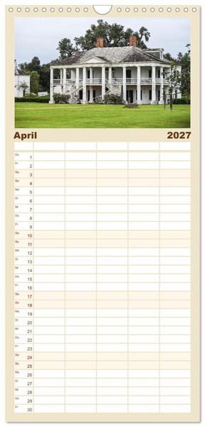 Produktbild: Familienplaner 2027 - Louisiana - S&uuml;mpfe und Plantagenh&auml;user mit 5 Spalten (Wandkalender, 21 x 45 cm) CALVENDO
