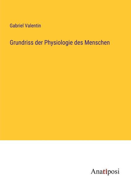 Produktbild: Grundriss der Physiologie des Menschen
