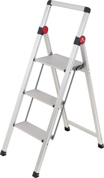 Produktbild: TOOLCRAFT TO-10104639 Aluminiumlegierung Doppel-Stufentritt klappbar, Montage ohne Werkzeug Silber EN 14183 3.9 kg