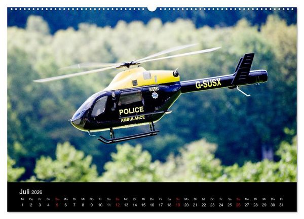 Produktbild: Modellhelis (hochwertiger Premium Wandkalender 2026 DIN A2 quer), Kunstdruck in Hochglanz
