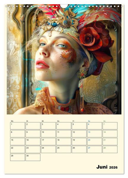Produktbild: Surreale Frauenportraits im venezianischen Stil - Planer (Wandkalender 2026 DIN A3 hoch), CALVENDO Monatskalender