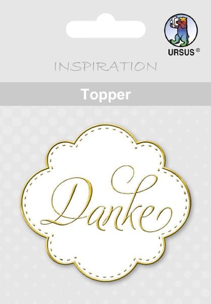 Produktbild: URSUS 8 Topper "Danke", wei&szlig;/gold