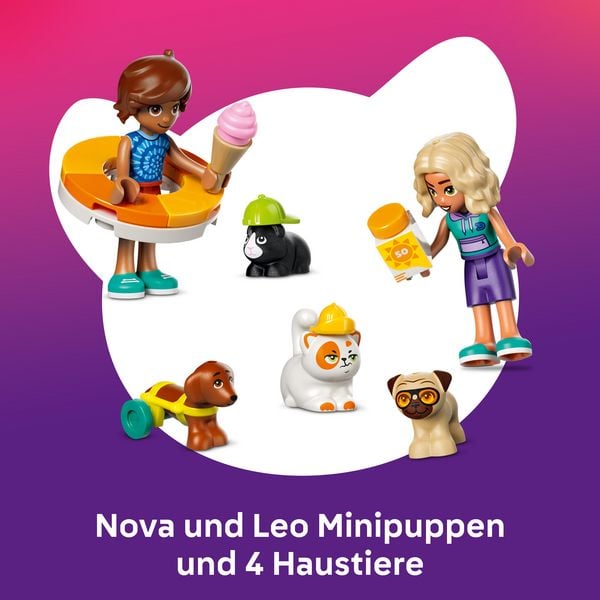 Produktbild: LEGO Friends 42676 Lustiger Tag im Wasserpark, Bauset mit 2 Spielfiguren und 4 Spielzeugtieren