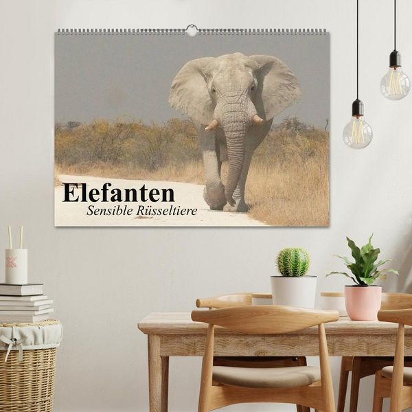 Produktbild: Elefanten. Sensible R&uuml;sseltiere (Wandkalender 2026 DIN A2 quer), CALVENDO Monatskalender