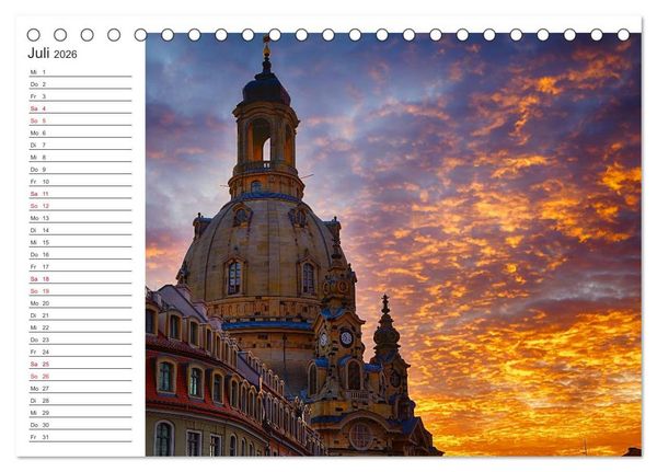 Produktbild: Dresden - Die Frauenkirche (Tischkalender 2026 DIN A5 quer), CALVENDO Monatskalender