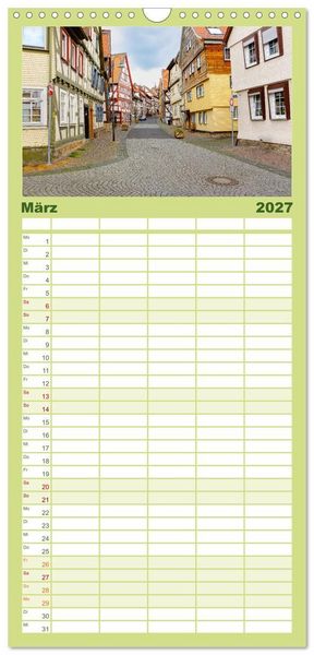 Produktbild: Familienplaner 2027 - Ein Blick auf Alsfeld mit 5 Spalten (Wandkalender, 21 x 45 cm) CALVENDO