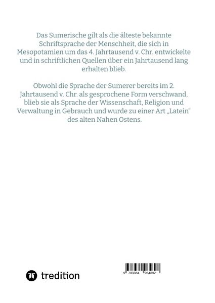 Produktbild: Kurzgrammatik des Sumerischen
