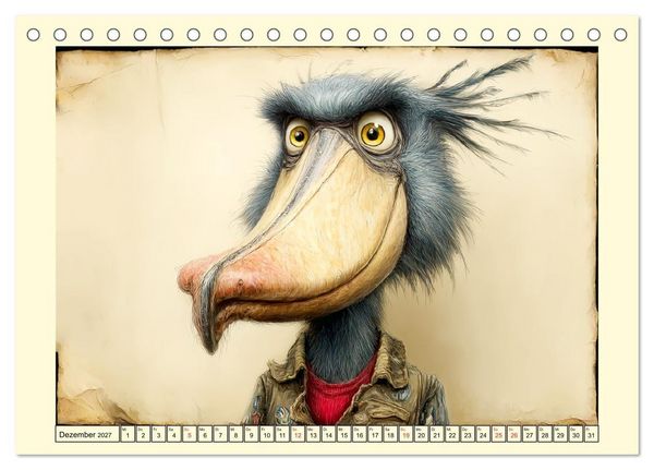 Produktbild: Schr&auml;ge V&ouml;gel. Skurrile Portraits mit Charakter und Charme (Tischkalender 2027 DIN A5 quer), CALVENDO Monatskalender