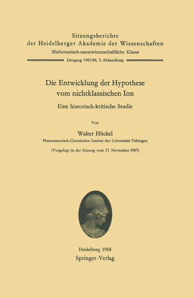 Produktbild: Die Entwicklung der Hypothese vom nichtklassischen Ion
