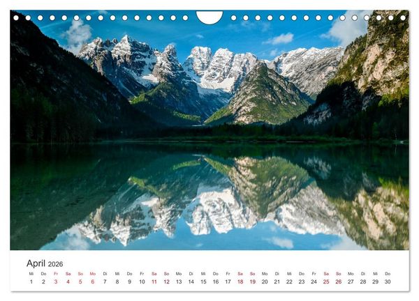 Produktbild: Magie der Bergseen &ndash; Spiegelungen im Licht der Berge (Wandkalender 2026 DIN A4 quer), CALVENDO Monatskalender